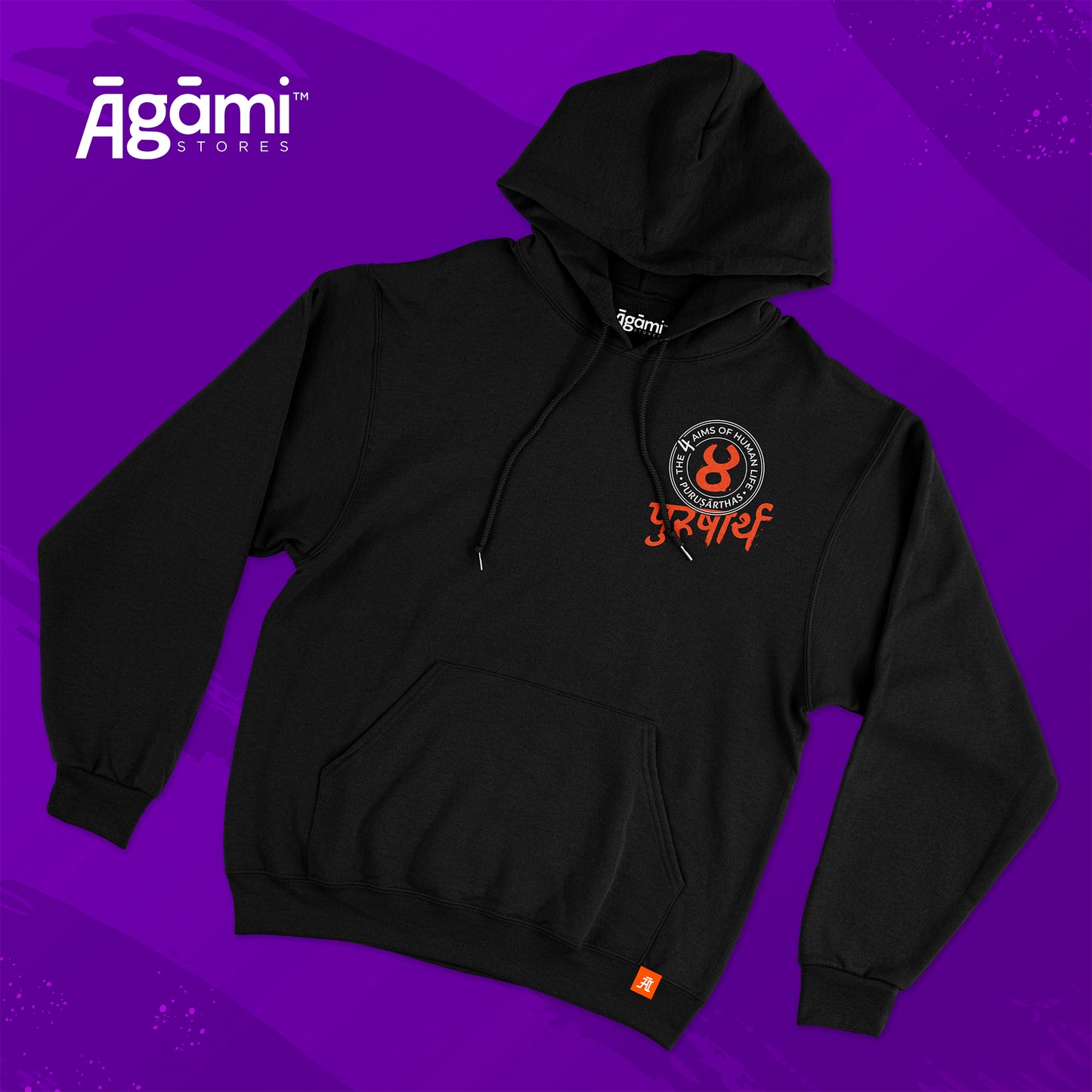 Dharma Artha Kama Moksa Hoodie - Black | Regular Fit