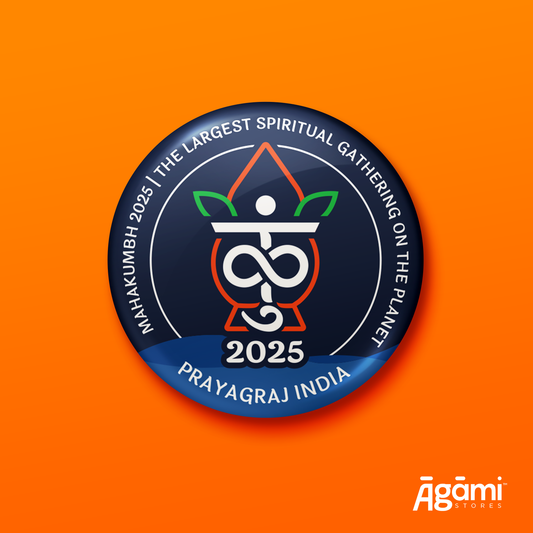 Mahakumbh 2025 Logo Pin Badge + Magnet