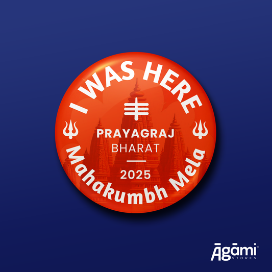 I was Here Prayagraj Pin Badge + Magnet