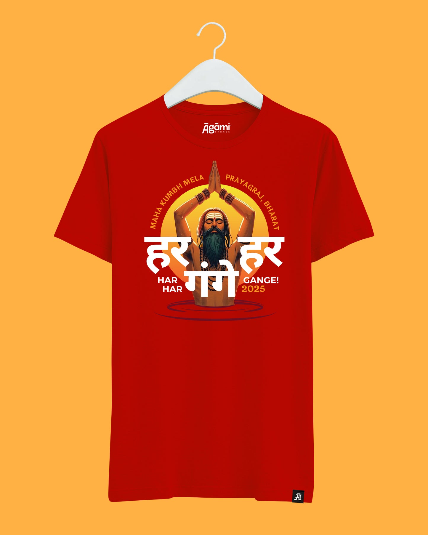 Har Har Gange Red Tshirt | Regular Fit